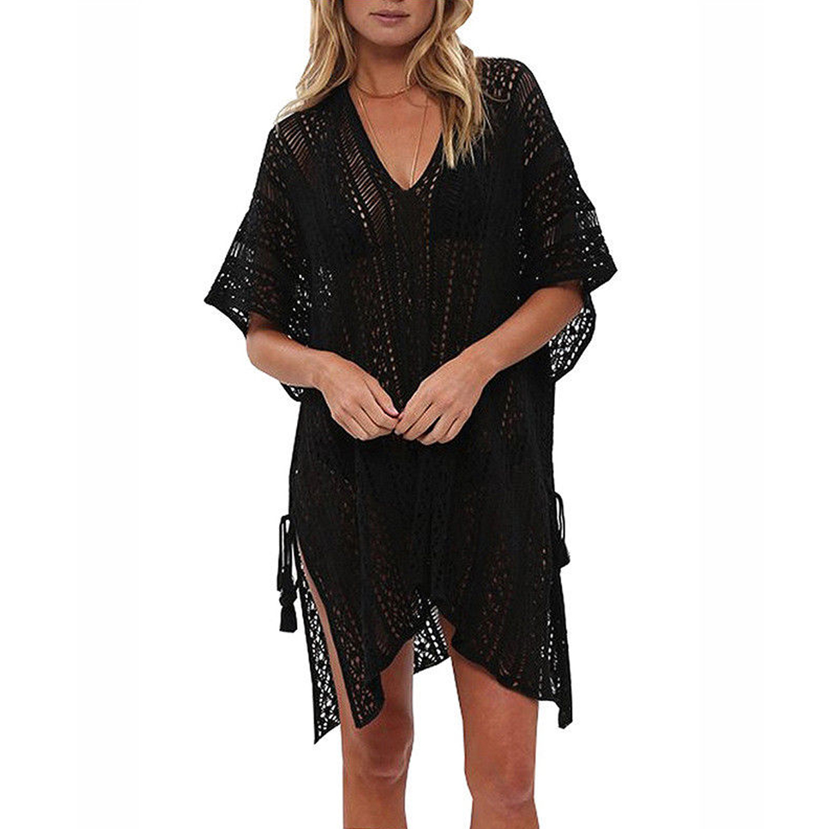 Women Bathing Suit Lace Crochet Tassel 