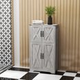 thumbnail image 2 of HOMCOM Kitchen Pantry Cabinet Pantry Storage Cabinet with Barn Doors Grey, 2 of 10