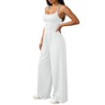 thumbnail image 4 of LEKODE Women's Jumpsuit Wide Leg Summer Pants for Women Comfy Beach Vacation Trendy Overalls Sleeveless Boho Jumpsuit Flowy Jumpsuits for Women Summer Rompers for Women 2026 White M, 4 of 6