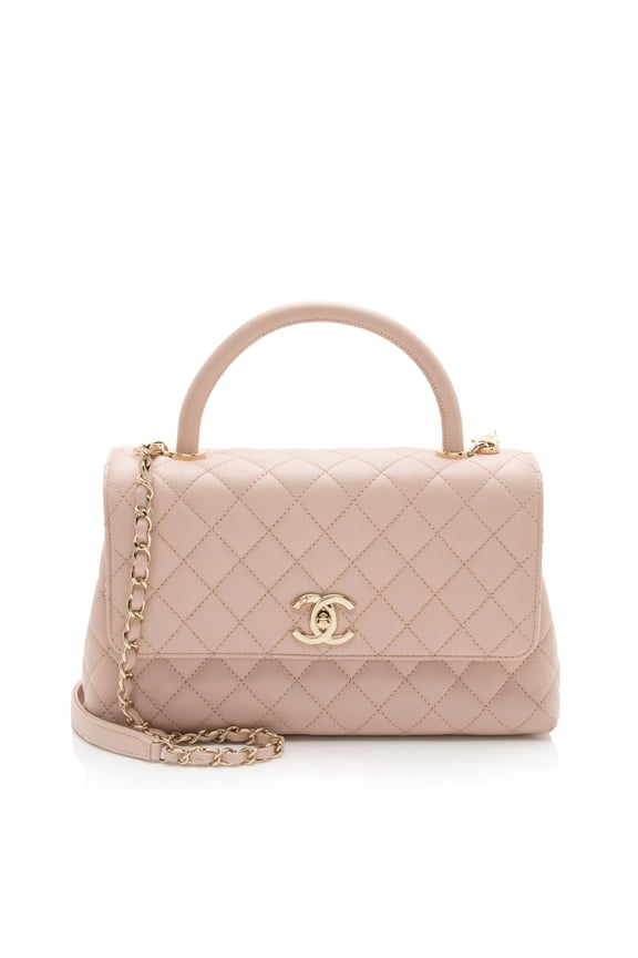 Pre-Owned Chanel Caviar Leather Coco Top Handle Small Flap Bag