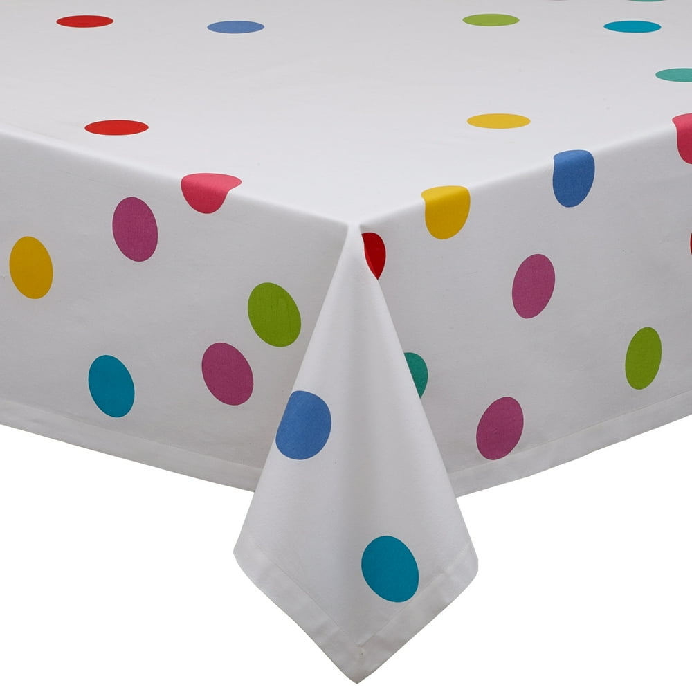 Vibrant Colorful Polka Dots Decorative Table Cloth 84" x 60" Walmart