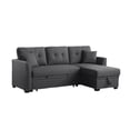 thumbnail image 6 of Alexent Sleeper Sofa with Pullout Bed, Lounge Sofa with Storage, 3 Seats Reversible Sleeper Sofa for Bedroom, Living Room, Dark Gray, 6 of 9