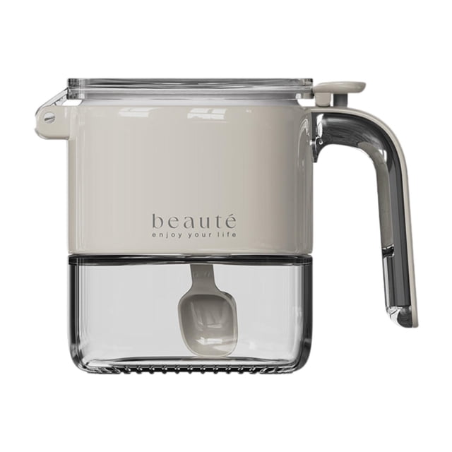 Tarro de especias de vidrio reutilizable para aderezos, ideal para bufés, cocinas de estilo rústico. Gris