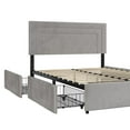 Queer Eye Oxford Upholstered Storage Bed Frame, Queen, Light Gray Velvet