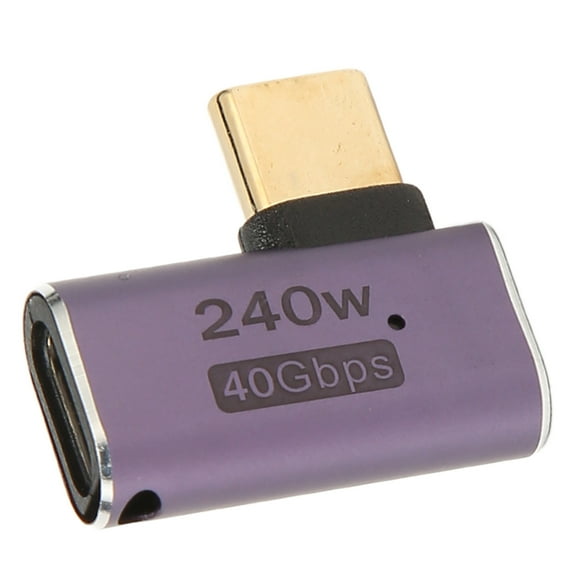 USB C Female To USB C Male Connector, Professional 40Gbps USB4.0 C Right Angle Adapter For Tablet For Laptop