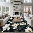 thumbnail image 4 of Summer Floral Area&nbsp;Rug 5x7ft Modern White Gardenia Farmhouse Non-Slip&nbsp;Washable Square&nbsp;Rugs Soft Felt Indoor Floor Mat for Bedroom Kitchen Living Room Bathroom, 4 of 9