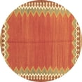 thumbnail image 1 of Ahgly Company Indoor Round Abstract Brown Contemporary Area Rugs, 3' Round, 1 of 4