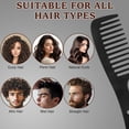 thumbnail image 5 of DUAIU Texture Comb Set for Volumizing & Styling,Wide Tooth Comb for Curly Hair Men & Women, Anti-Frizz Root Lifting Styling Tool (Black), 5 of 8