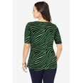 thumbnail image 2 of Jessica London Women's Plus Size Stretch Cotton Square Neck Tee, 2 of 6