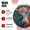 thumbnail image 3 of Cow With Flowers on Head Against Dark Background - Christmas Ornament Xmas Keepsake Ceramic Ornaments Holiday Decorations for Tree Christmas Gift Ideas 2.95in, 3 of 6
