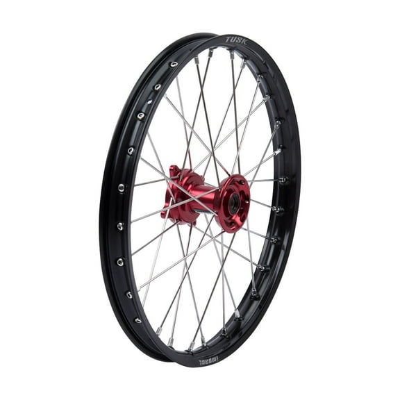Tusk Impact Complete Wheel - Front 19 x 1.40 Black Rim/Silver Spoke/Red Hub