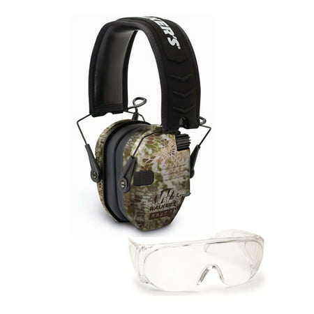 Walker's Razor Slim Shooting Muffs Kit with OTG Safety Glasses, Kryptek