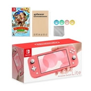 Nintendo Switch Lite Coral with Donkey Kong Country and Mytrix Accessories NS Game Disc Bundle Best Holiday Gift