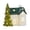 A, variant on Christmas Snow House Ceramic Decor, Lighted Green Roof Village House with LED and Classic Style, Ornament for Home, Mantel, Tabletop, Holiday, Party, Seasonal, Gift, Display, Multicolor A