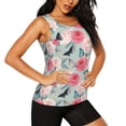thumbnail image 2 of Lsque Roses and Butterflies Printed Workout Tank Tops for Women, Athletic Sports Tank Tops, Compression Sleeveless Dry Fit Shirts,Sleeveless Yoga Shirt-Medium, 2 of 9