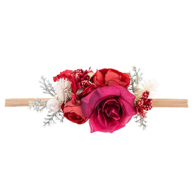 Diadema de flores de simulación, diadema de nailon para niños, tocado de nailon suave para bebés, niñas Fridja nalpqowj27320