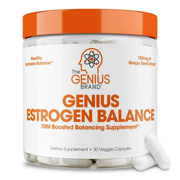 Estrogen Blocker DIM Boosted Supplement Natural Hormonal Balance Support for Men & Women, Genius Estrogen Balance by the Genius Brand
