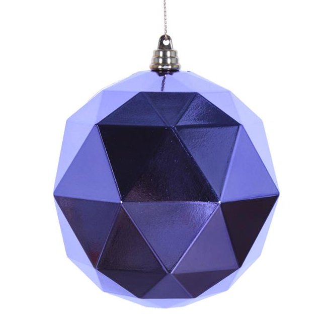 8 in. Lavender Shiny Geometric Christmas Ornament Ball