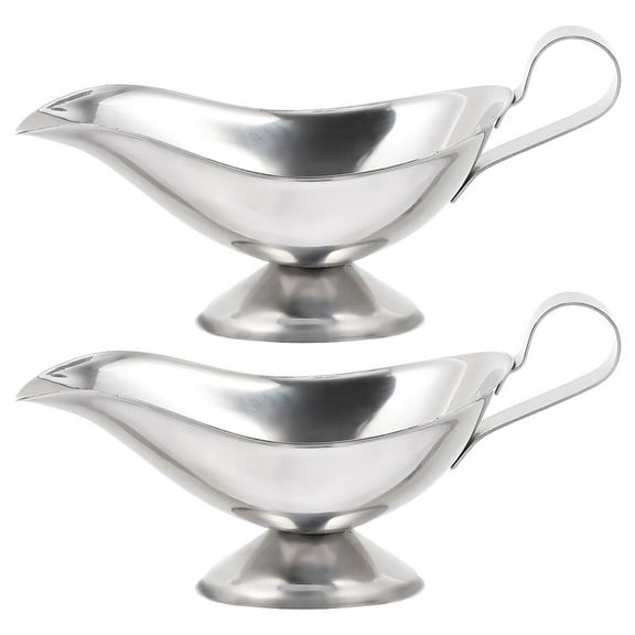 unbranded 2pcs Kitchen Supply Gravy Boat Sauce Container Simple Design For Parties