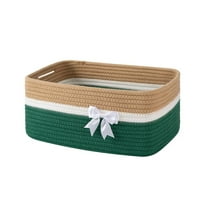 Chanana Large Woven Storage Basket with Handles for Nursery Living Room Shelves, Bow Basket for Gifts Empty with Gift Bags and Ribbons for Showers Pet Toy Bin - Beige