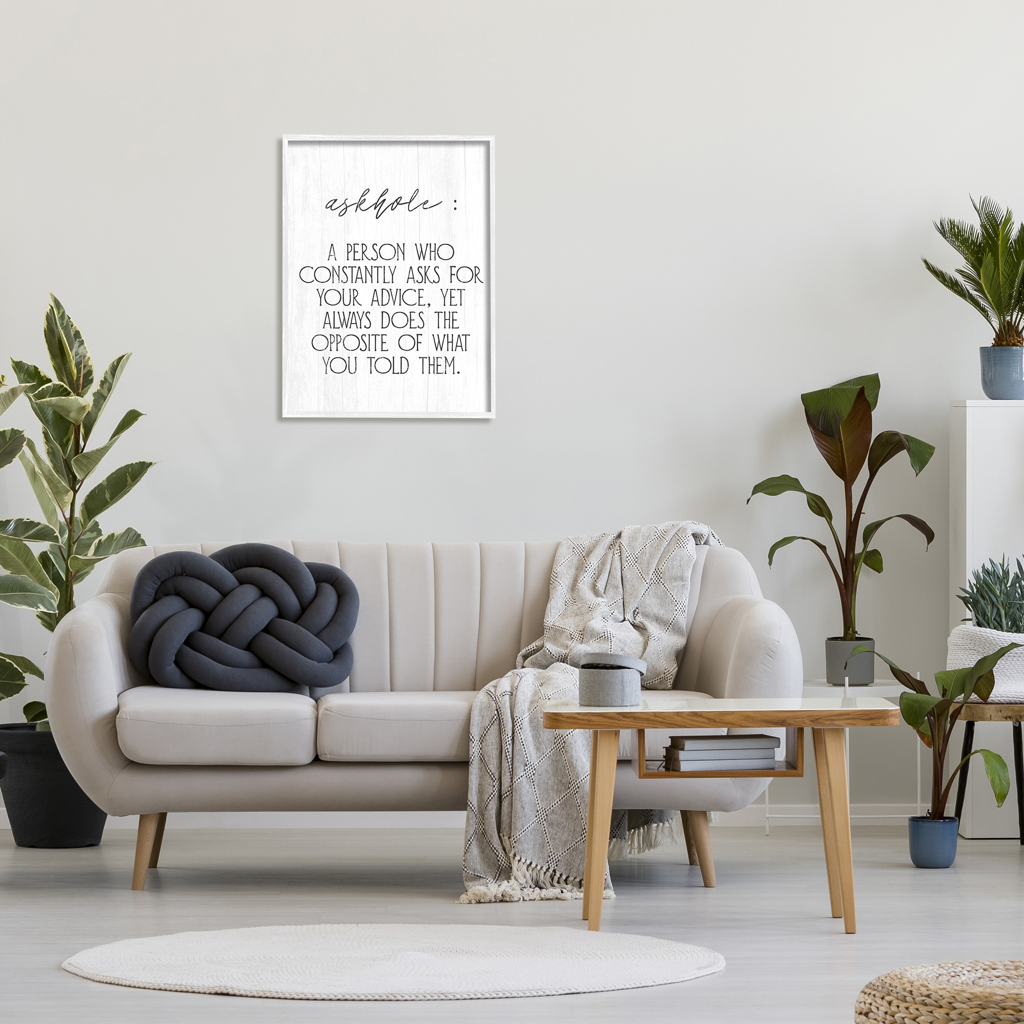 Stupell Industries Funny Askhole Definition Typography Painting White Framed Art Print Wall Art, 24 x 30