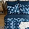 thumbnail image 7 of U by Bedsure King Comforter Set 7 Pieces - Navy Blue Quatrefoil Comforters King Size, Lightweight Bedding Sets for All Season, Bed in a Bag with Comforters, Sheets, Pillowcases & Shams, 7 of 7