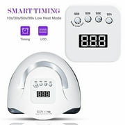 Tcwhniev 180W UV LED Light Lamp Nail Dryer for Gel Polish 57 Beads Fast Curing Portable Nail Dryer for Fingernail Nail Lamp & Toenail Gels Polish,4 Timers