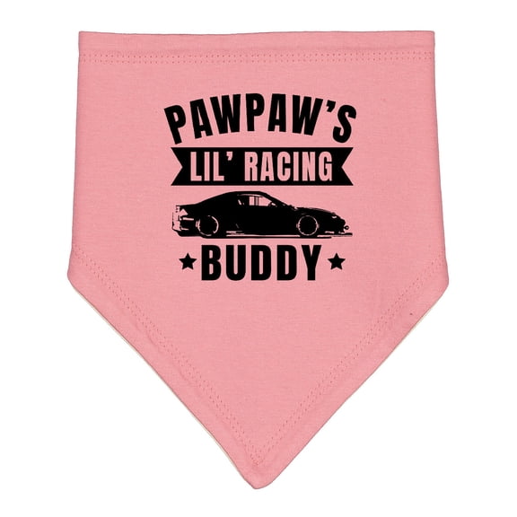 Inktastic Pawpaw's Lil' Racing Buddy with Car Silhouette Baby Bandana Bib