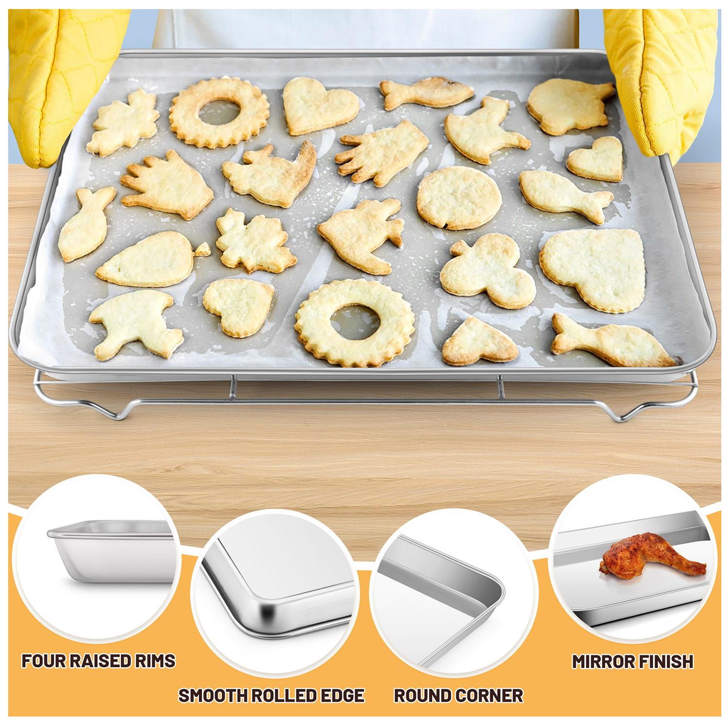 Vesteel 20-Inch Stainless Steel Baking Sheet photo 5
