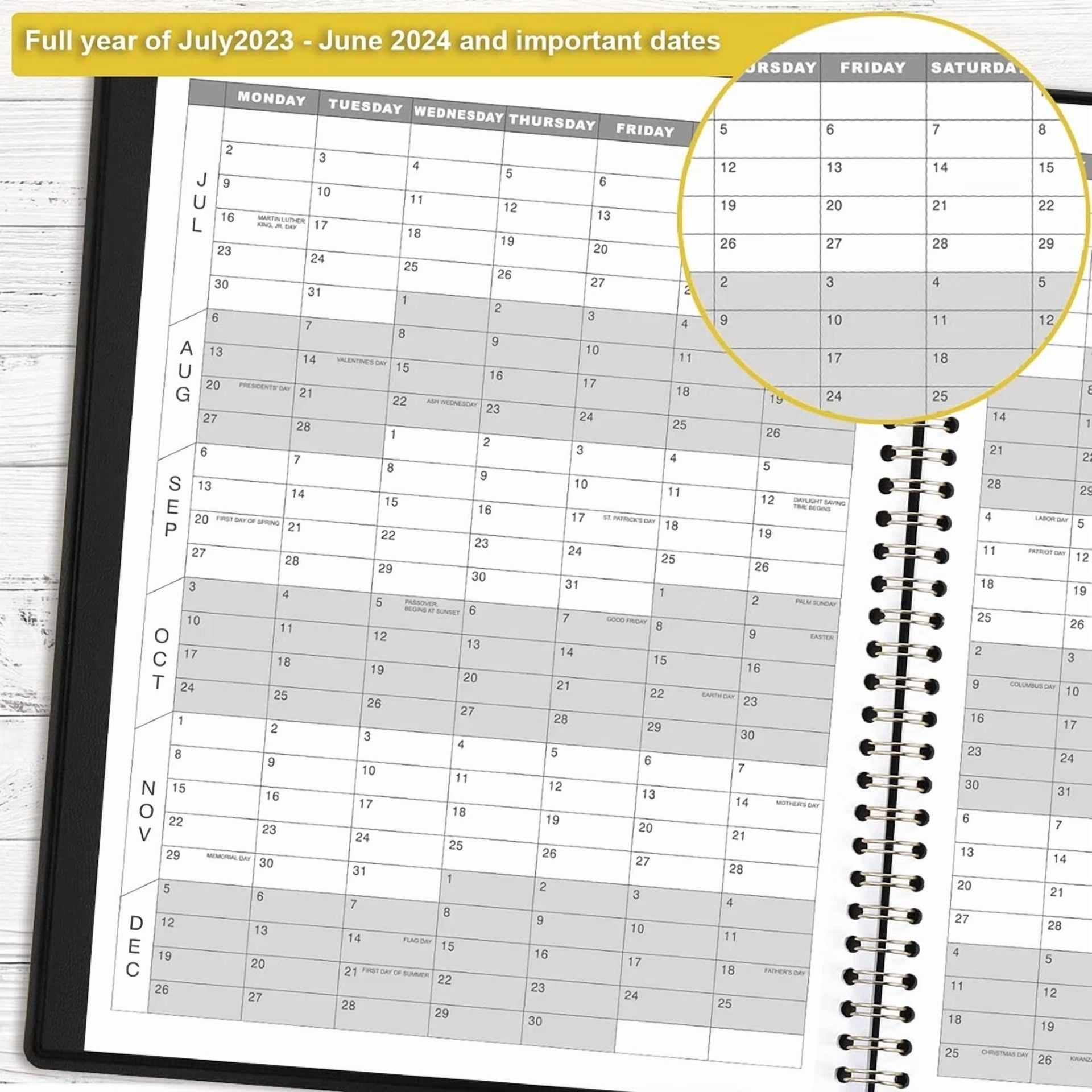 Large Black 2025 2026 Weekly Appointment Planner Hourly Book With Goals
