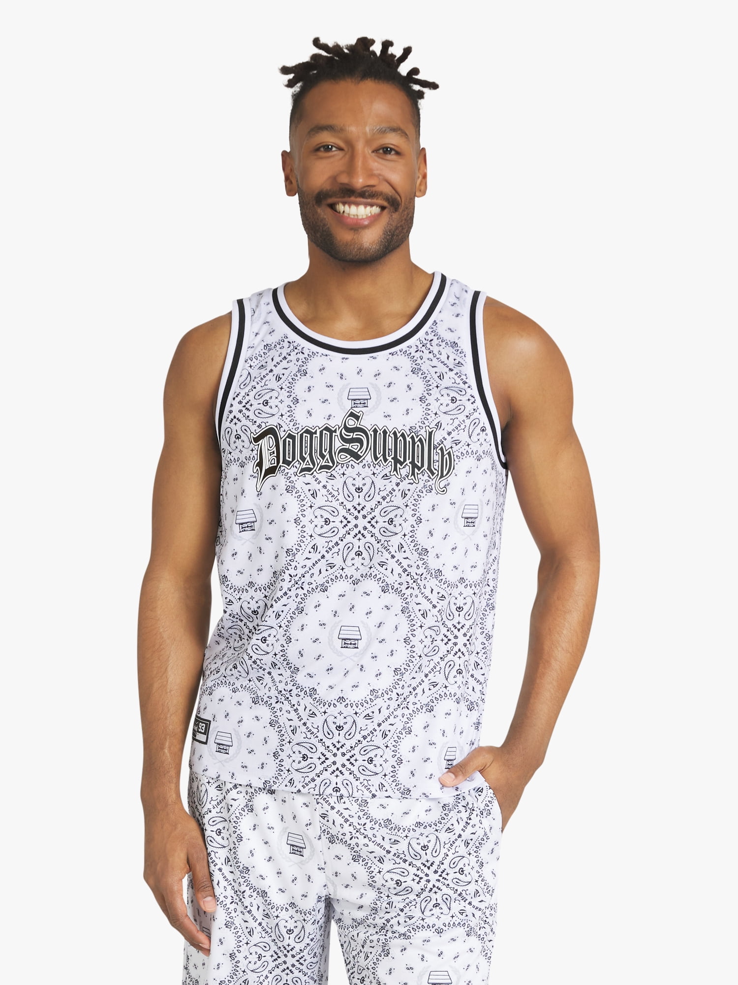 Dogg Supply by Snoop Dogg Big Men's Bandana Print Mesh Tank, Sizes 4XL - 5XL
