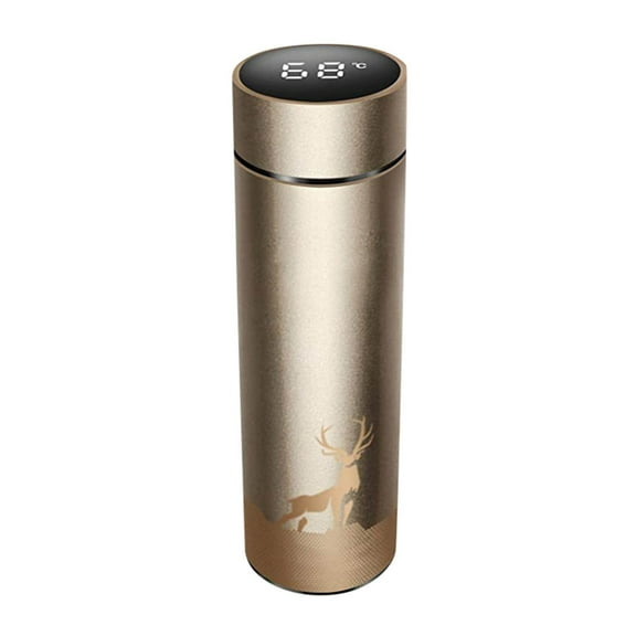 Smart Temperature Display Stainless Steel Tumbler 500ml, LCD Screen Vacuum Cup for Coffee & Outdoor Use