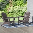 thumbnail image 2 of Polytrends  Altura  Outdoor Eco-Friendly All Weather Poly Patio Adirondack Chair (Set of 2) Dark Brown, 2 of 5