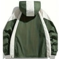 thumbnail image 4 of IYTR Men's Color Block Hooded Windbreaker Jacket Drawstring Hem Long Sleeve Zipper Pockets Streetwear Coats, 4 of 4