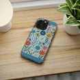 thumbnail image 5 of DistinctInk Clear Hybrid Case for Apple iPhone 15 Pro Max (6.7" Screen) - Cartoon Spring Flowers Dance on Blue - Tempered Glass Back, 5 of 8
