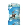 thumbnail image 6 of Lsque Elephant Giraffe Print Men's Cotton Blend Sleeveless Muscle Shirts (S-3XL)- Moisture Wicking, Odor Protection, UPF 30+,XX-Large, 6 of 8