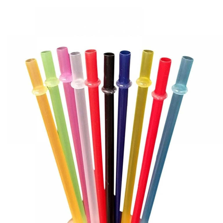 10.63 in Long Rainbow Colored Reusable Plastic Replacement Straws for 20 OZ  30 OZ Tumblers, Set of 25 with Cleaning Brush 