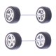 thumbnail image 1 of Juego de ruedas y neumáticos 1: 64, neumáticos RC con llanta, pieza de control remoto, ruedas de vehículo, neumático modificado para modelos de coche, Argén, 1 of 8