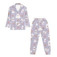 thumbnail image 4 of DISNIMO Ghost Pumpkin Printed Pajama Sets for Women Halloween Sleepwear 2 Piece Pj Sets Long Sleeve Top and Long Pajama Pants Sets V Neck Loungewear Nightwear, 4 of 7