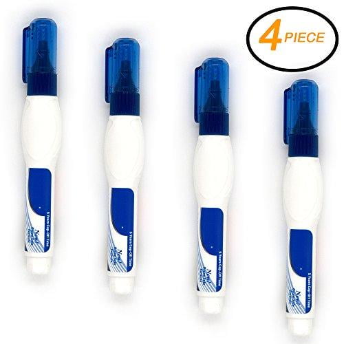 4PK 7ml Correction Fluid Pen MultiPurpose Metal Tip â€“ For Office