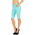 thumbnail image 1 of Women's Jean Looking Bermuda Shorts Jeggings Cotton Blend Short Length Pull Up, 1 of 5