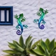 thumbnail image 2 of HONGLAND Metal Gecko Wall Art - 15 inch Lizard Outdoor Decor for Fence - Dynamic Garden Sculpture - Set of 2 in Green, 2 of 8