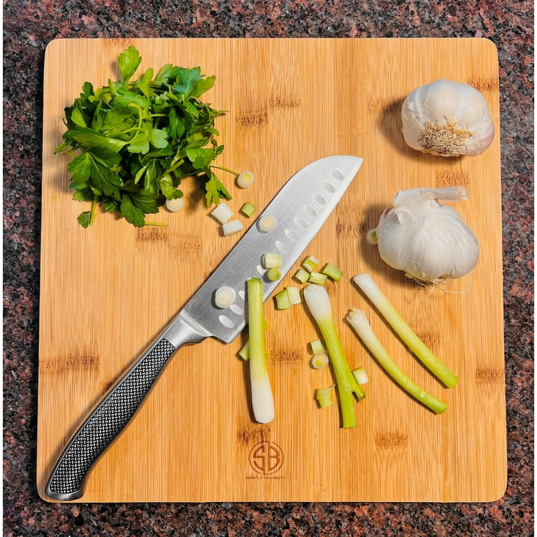 Simply Bamboo Valencia Eco-Friendly Bamboo Wood Cutting Board for Kitchen |  Chopping Board | Carving/Slicing Vegetables, Meat, Fruits | 100% Organic 