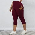 thumbnail image 6 of REALiKUN Capri Pants for Women Casual Summer Plus Size Capri Leggings Stretch Comfy Cute High Waisted Capris, 6 of 8