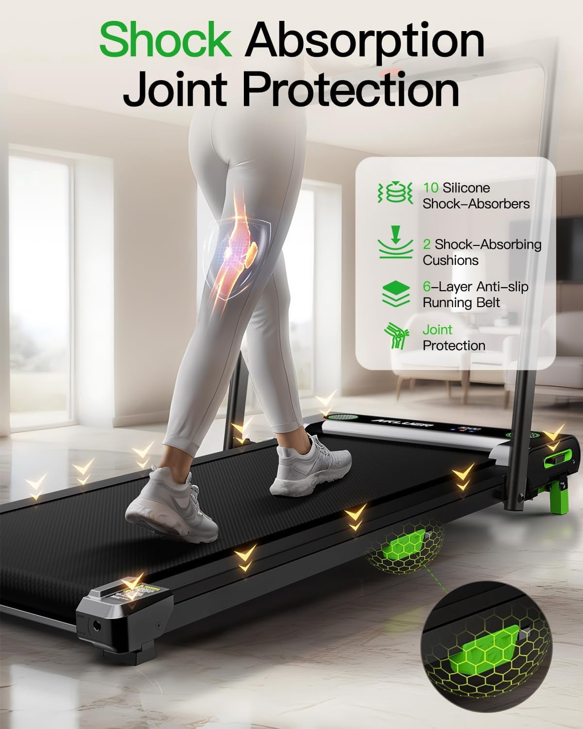 UP PAD 2 in 1 Smart Treadmill walking pad,with 5% incline,large-area rubber running belt,Top speed reaches 7.6MPH