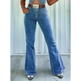 thumbnail image 4 of High Waist Flare Jeans, Classic Bell Bottom Denim Pants, Medium Wash Blue (US, Alpha, XX-Large, Regular, Regular, Blue), 4 of 4