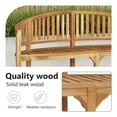 thumbnail image 3 of vidaXL Banana Bench Outdoor Patio Banana Bench with Armrest Solid Wood Teak, 3 of 8