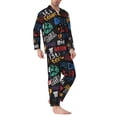 thumbnail image 2 of Salouo Basketball Print Button-Front Long Sleeve Pajama Set for Men, Soft 2Pjs Men's Long Sleeve Sleepwear-X-Large, 2 of 7