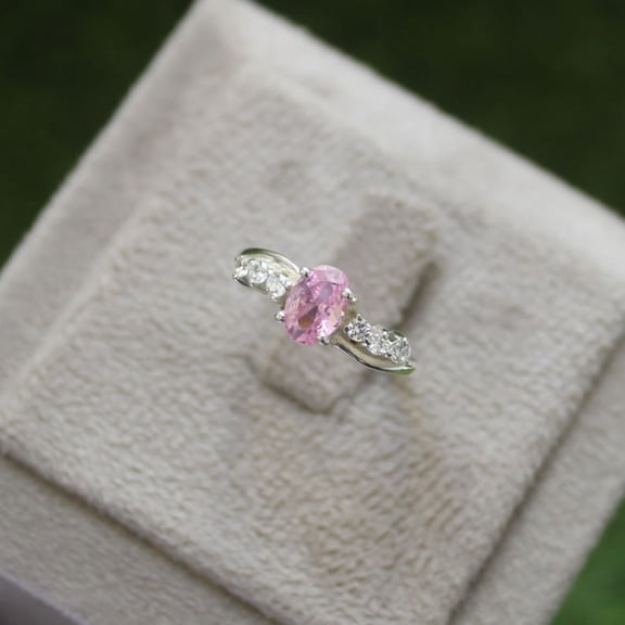 Natural Pink Sapphire Ring, 925 Sterling Silver Ring, Gift for Her, Gemstone Ring, Birthstone Rings for Women, Gift For Her