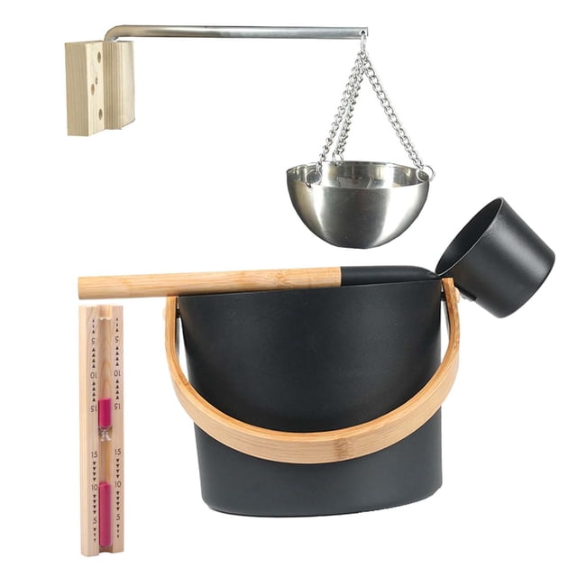 de accesorios para SPA con cubo de Sauna de 7L con temporizador de arena y reloj de arena práctico para sala de